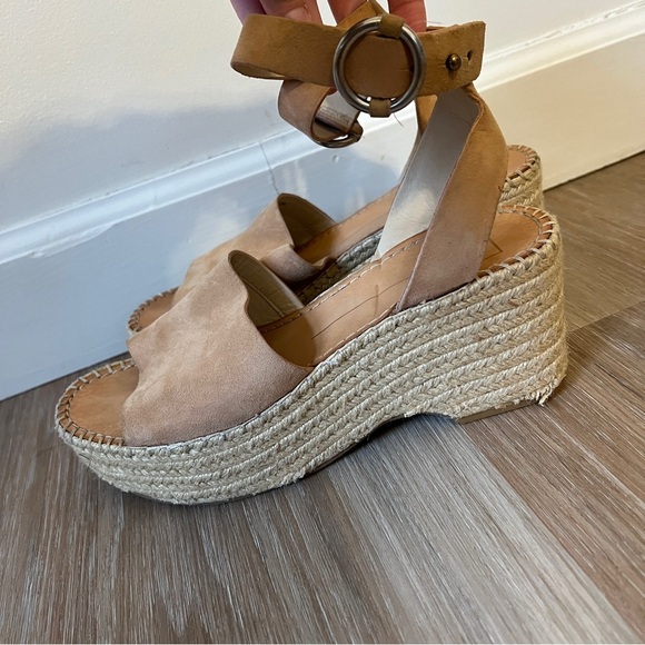 Dolce Vita Tan Leather Espadrille Platform Sandals Size 9 - Picture 7 of 10
